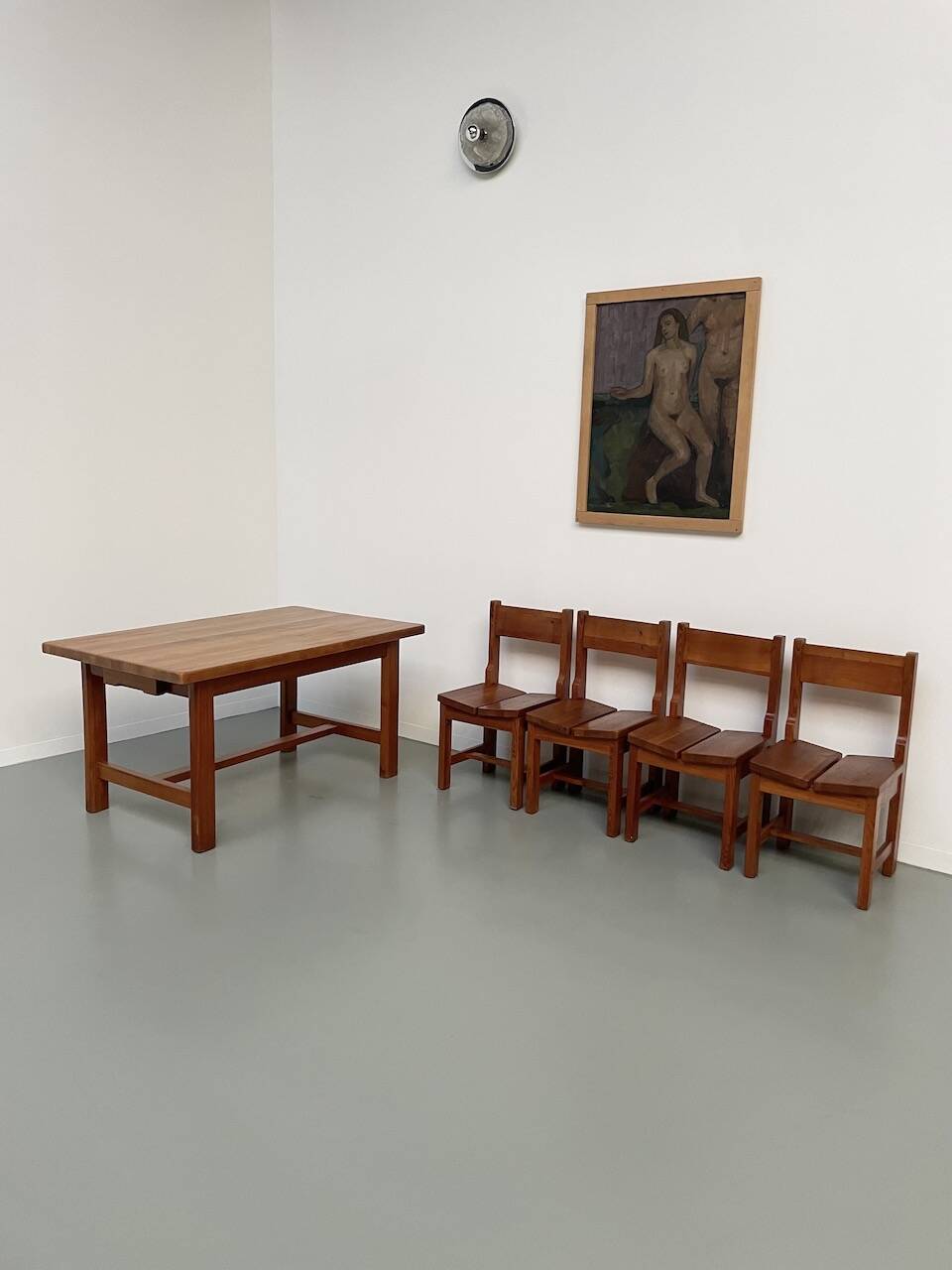 Set of table and 4 chairs, 60s mountain furniture