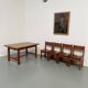 Dining table and 4 chairs, mountain furniture from the 1960s.