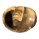 Dark beige oval petrified wood bowl 25x19 - 3782
