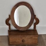 Miroir de coiffeuse pivotant en bois