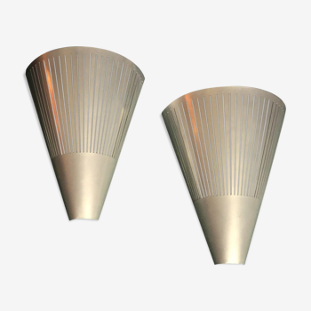 Pair of vintage conical wall lamps, Sweden 1970