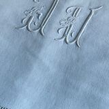 Old linen and cotton towel dyed celadon