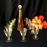 Set of 12 glass liqueur glasses from the 1930s 1940s