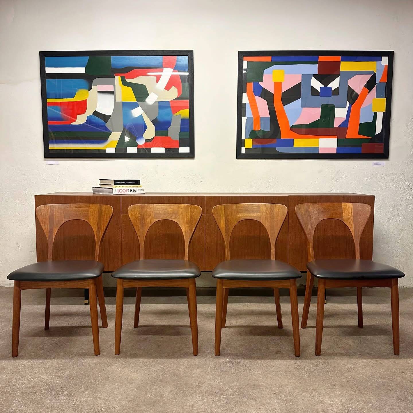 Suite de 4 chaises en teck par Niels Koefoed, 1960