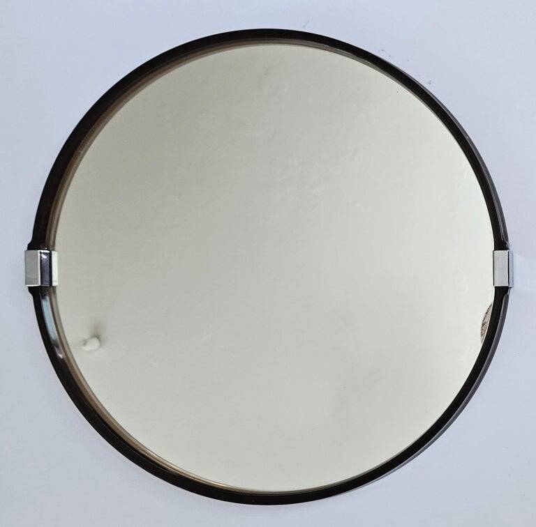 Mid-Century Modern Round Wall Mirror, Italy, 1970s
