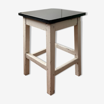 Stool with vintage black marble top