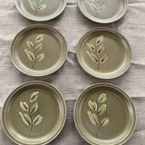 6 petites assiettes a dessert peintes a la main, Atelier du Revernay,