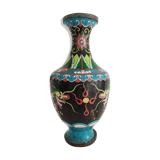 Chinese partitioned enamel vase decor dragons