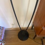 Floor lamp 50s in brass metal and opaline