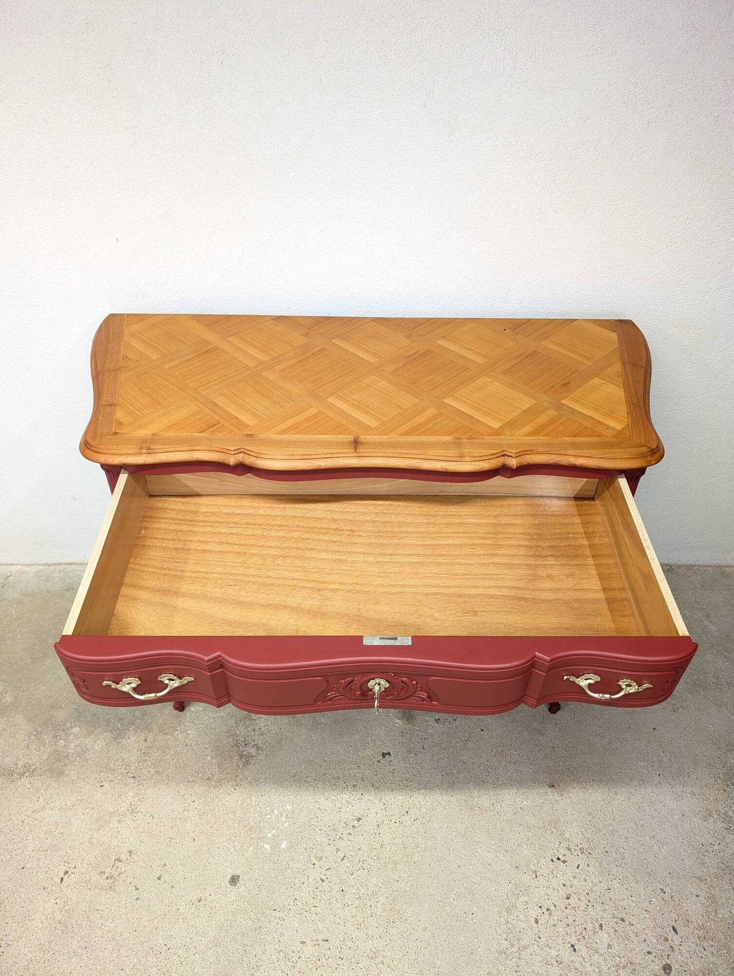 Vintage cherry wood commode refurbished