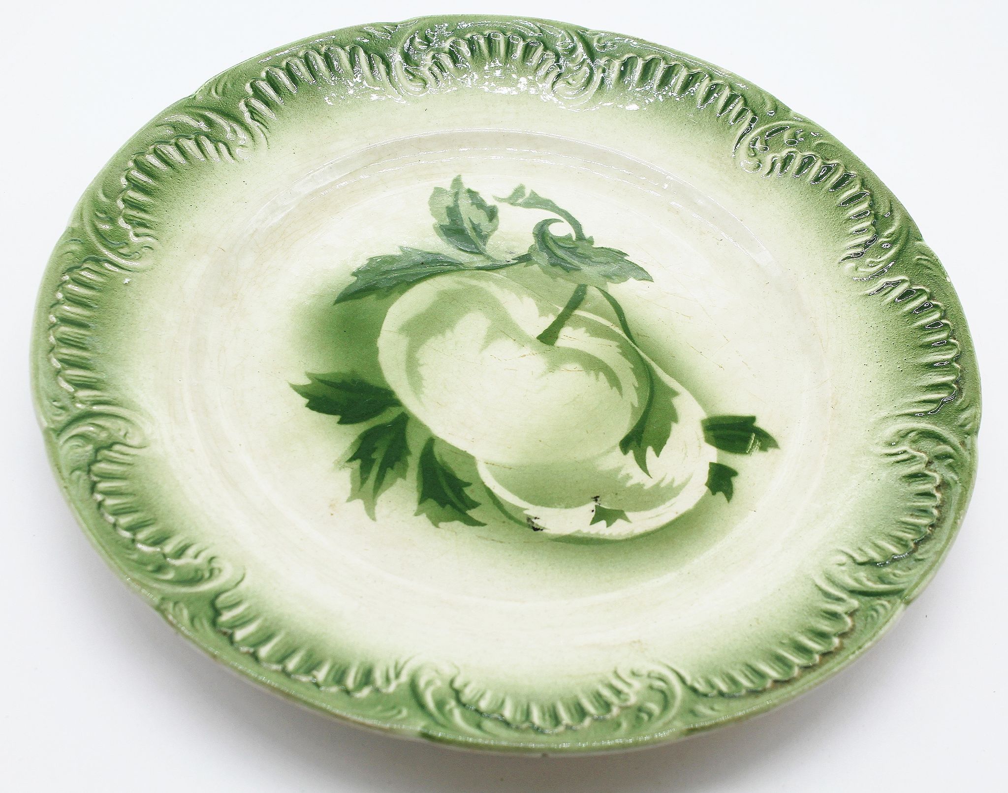 Lot of 2 plates digoin vintage fruit