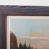 Painting „The Farmhouse on the Side”, Scandinavian design, 1970s