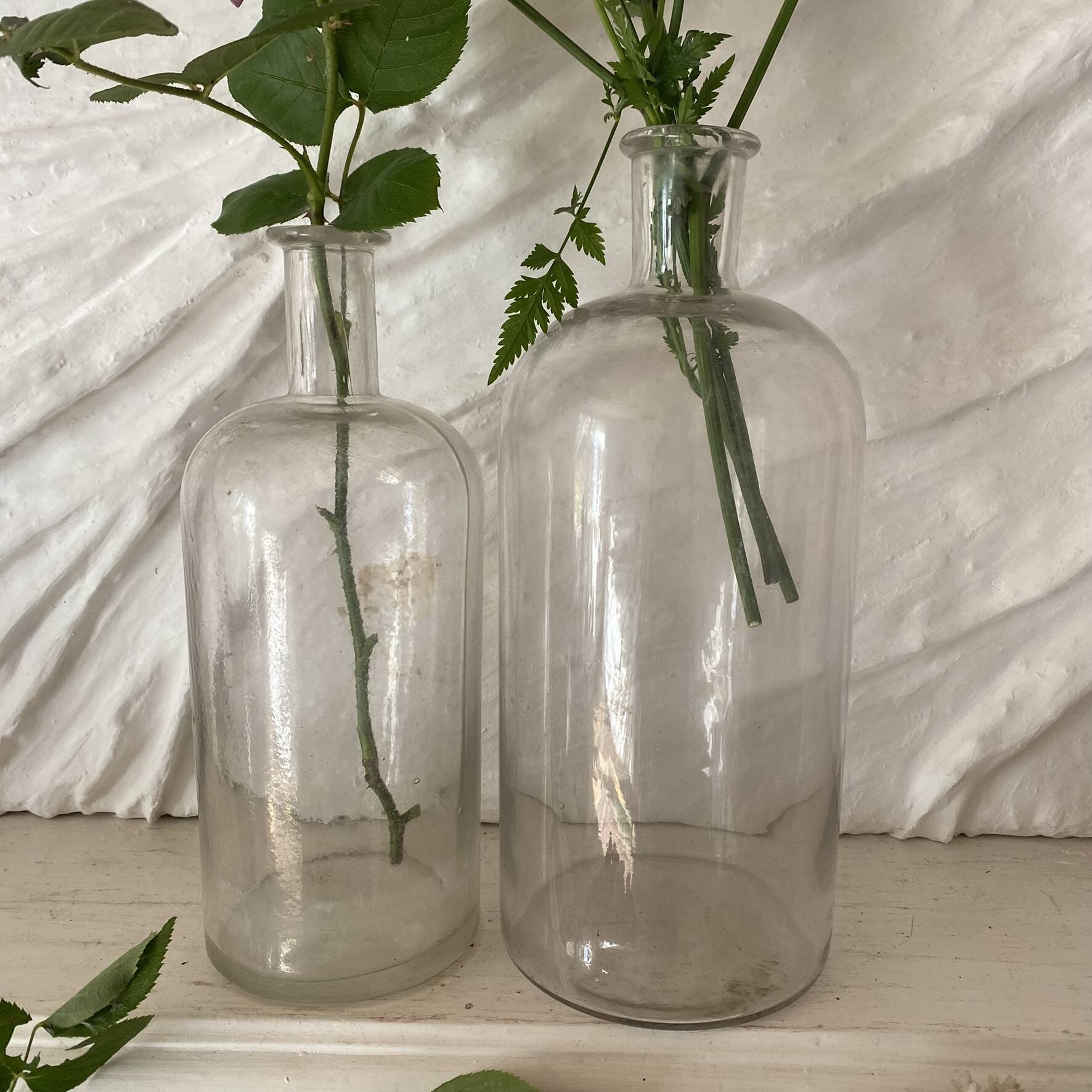 Old glass bottles pharmacy vials