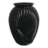 Vase en verre plissé