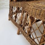 Vintage rattan confidant sofa
