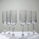Set of 6 hand-cut Lorraine crystal champagne flutes
