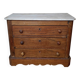 Petite commode de table miniature en chêne et marbre