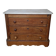 Petite commode de table miniature en chêne et marbre
