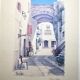 Framed Table Lithograph Watercolour Artist Mario Crippa Italy 70