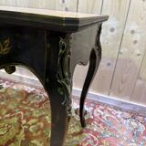 Louis XV style console table in blackened wood.