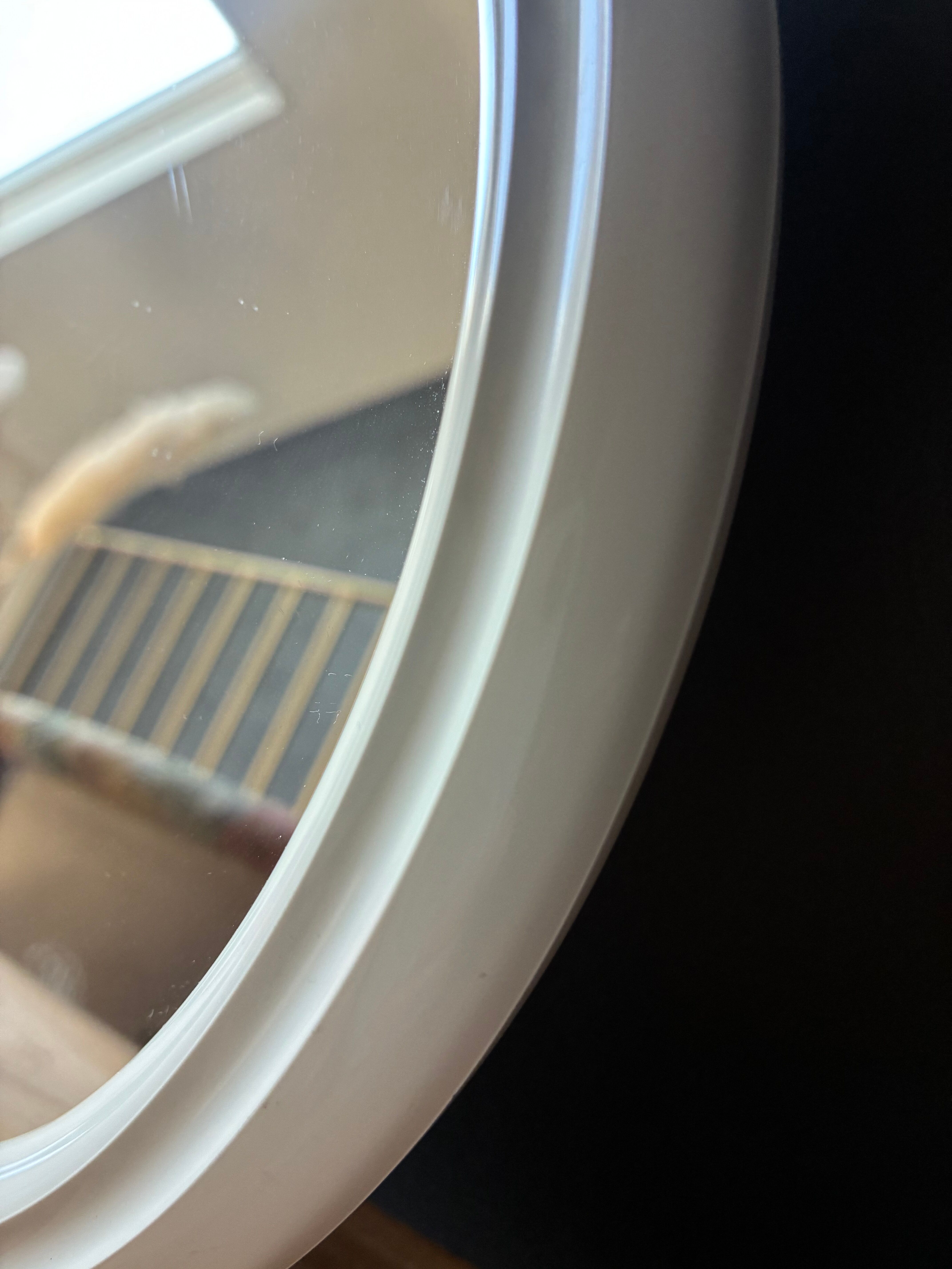 Vintage Space Age by Tiger small round mirror in moulded plastic.