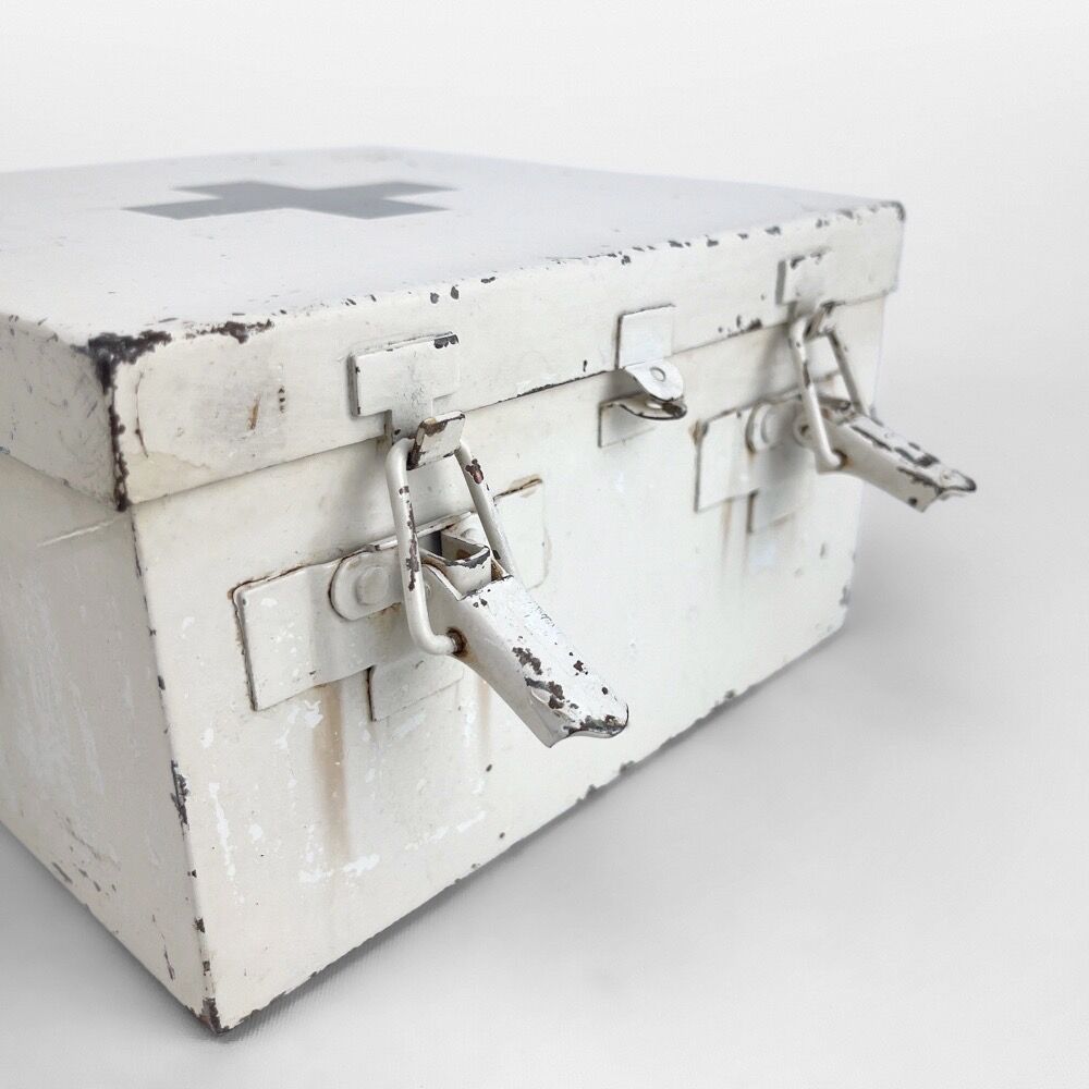 Industrial pharmacy box white metal