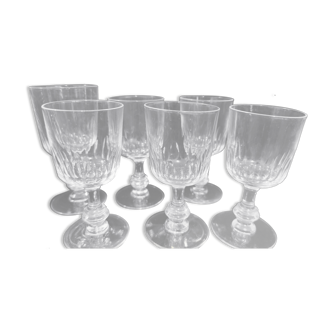 Lots de six verres cristal