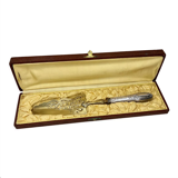 Silver metal pie shovel