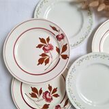 Assiettes à dessert à fleurs  Longwy et Luneville