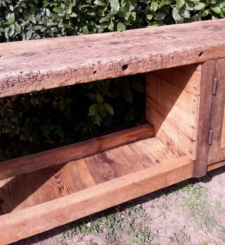 Workshop workbench L261xD50xH80,5cm old beech