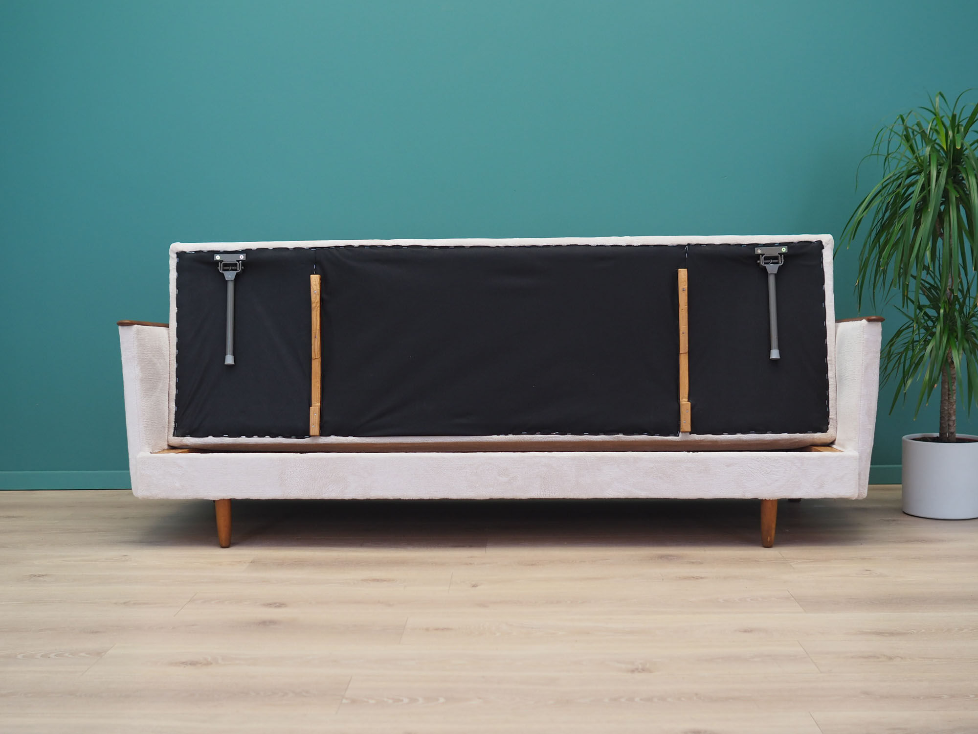 Ecru folding sofa, Danish design, 1960s, production: Denmark