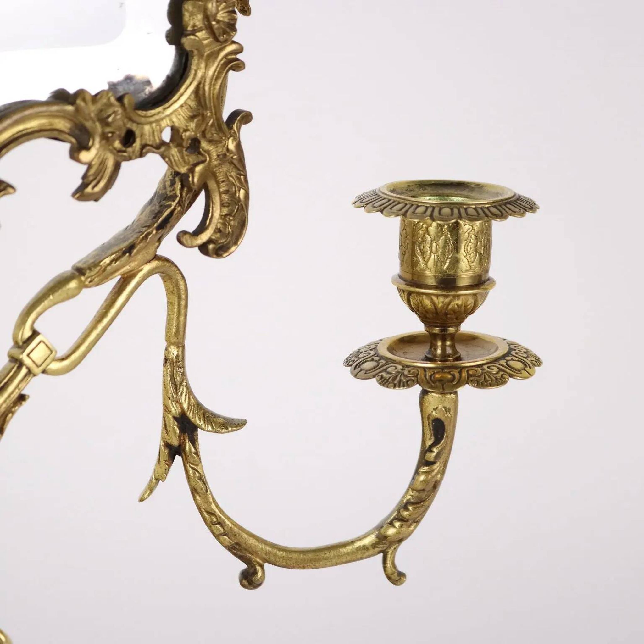 Miroir de toilette ancien en bronze, Europe, XIX-XX siècle