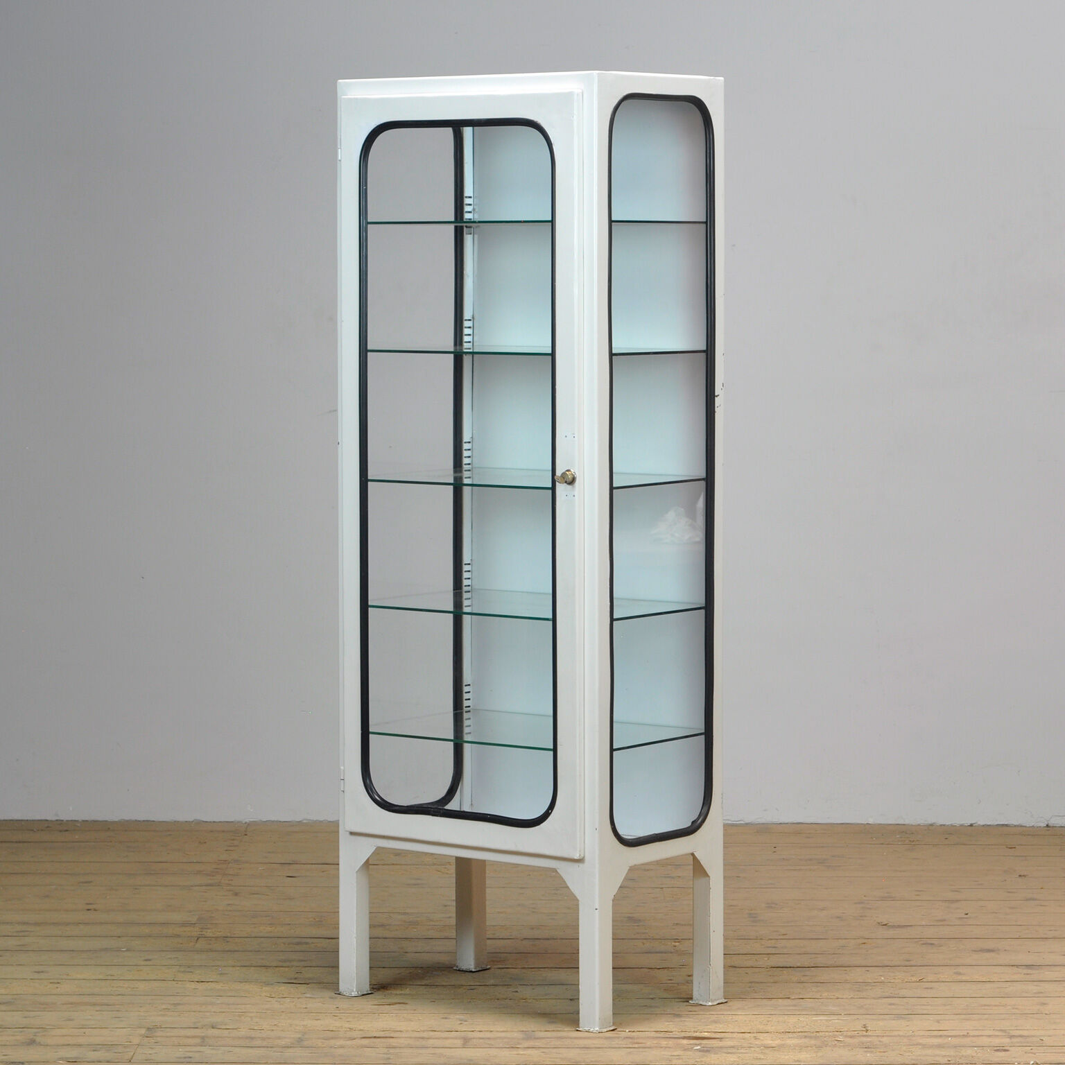 Glass & Iron Medical Cabinet, 1970s