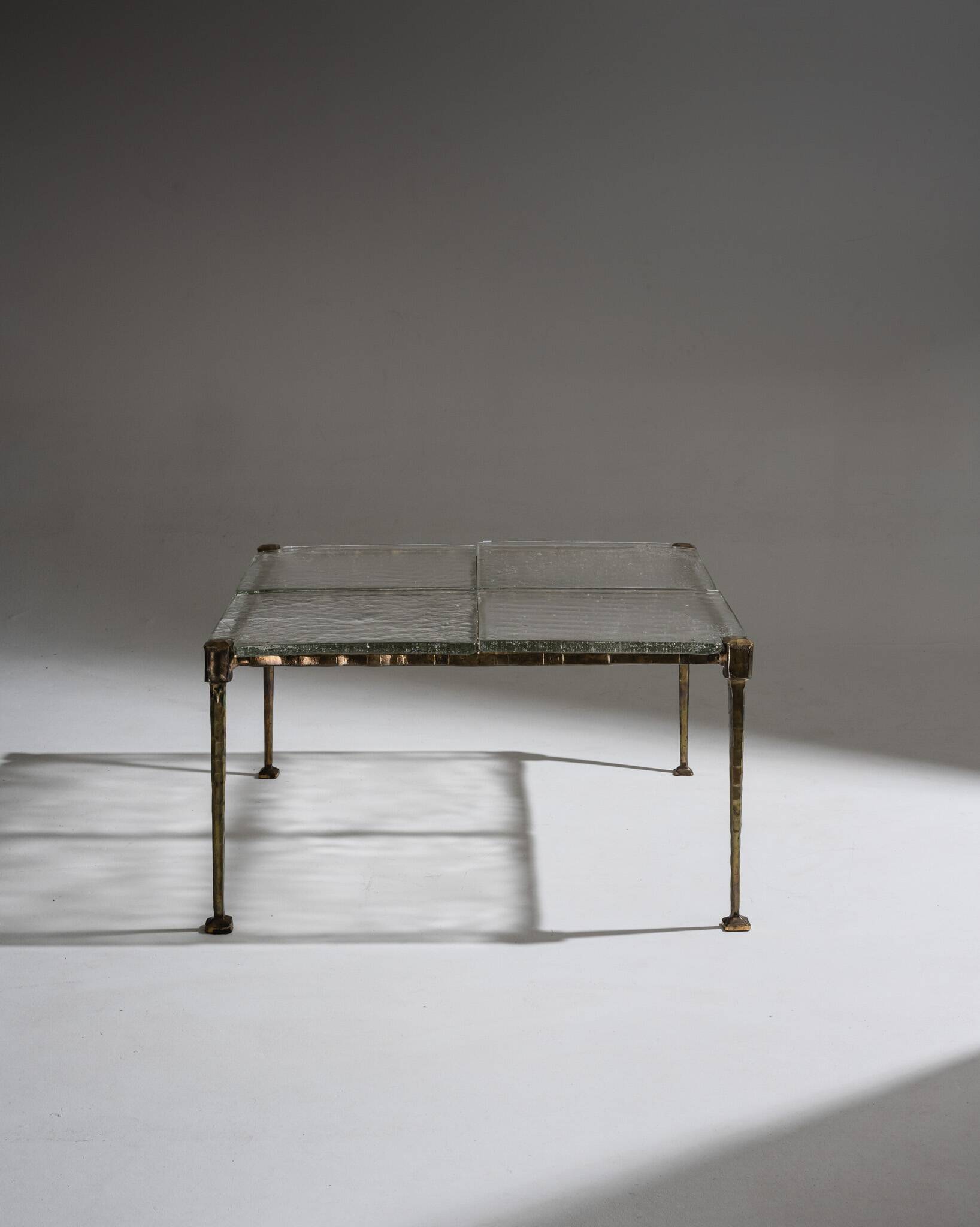 Bronze and glass coffee table, Lothar Klute, 1980s