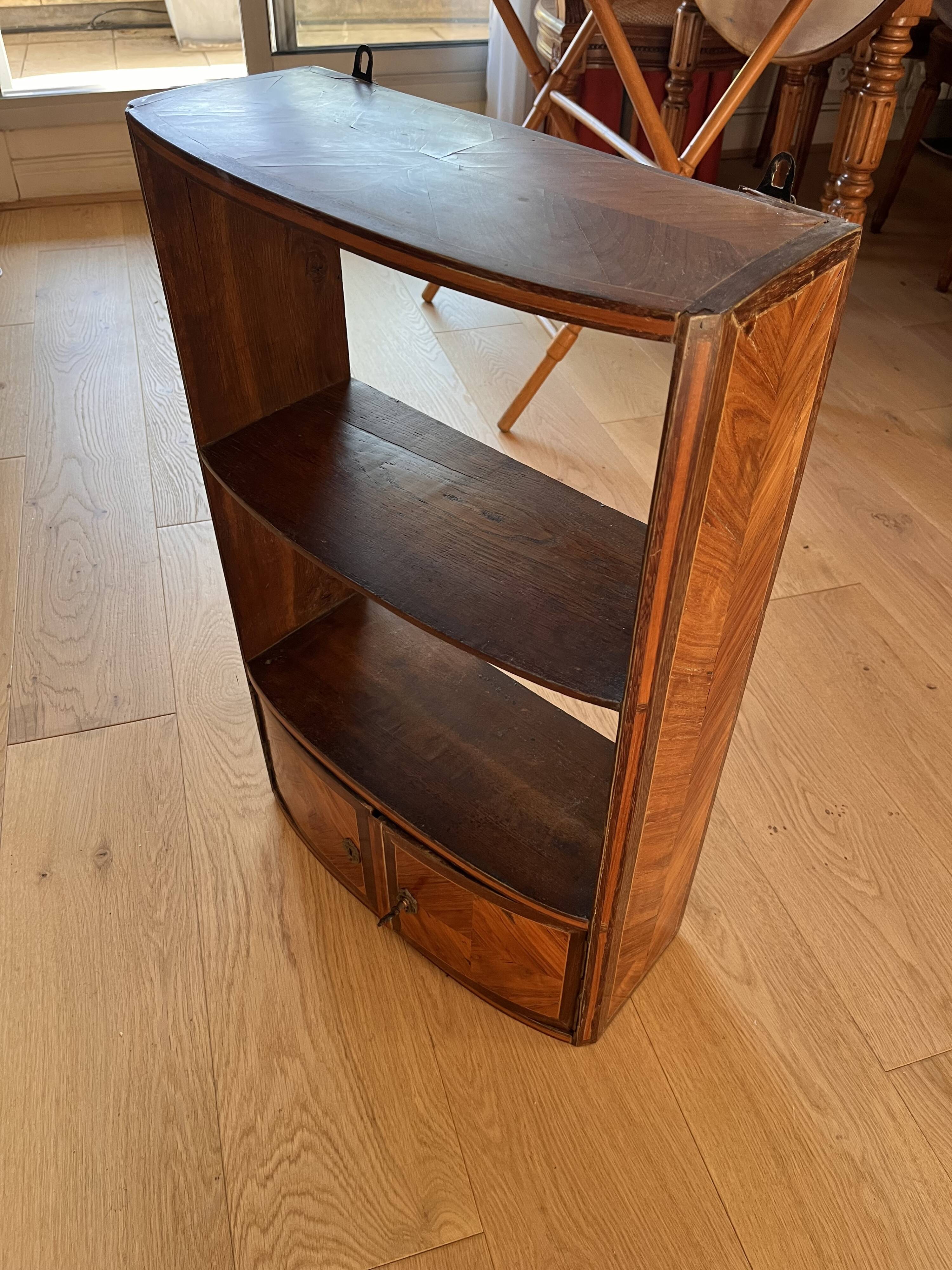 Small antique wall shelf / marquetry