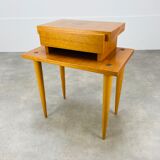 Scandinavian bedside table 50s blond wood