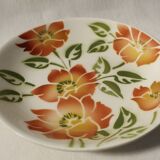 Set of 2 hollow plates Moulin des Loups - Ontario model - orange flowers