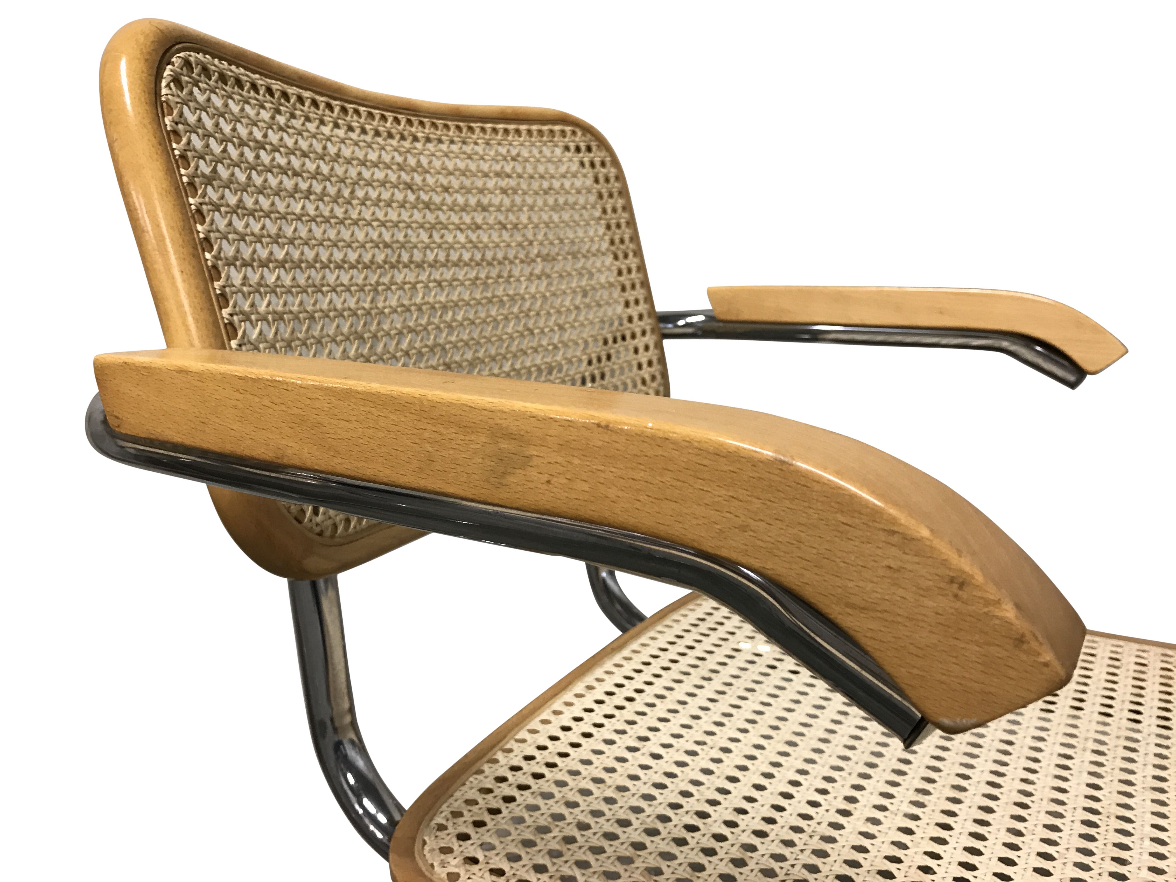 Vintage Marcel Breuer Cesca chairs, made in italy, 1970s  (set of 6)