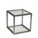 Vintage 1960s cubic coffee table in glass and metal, Italy.