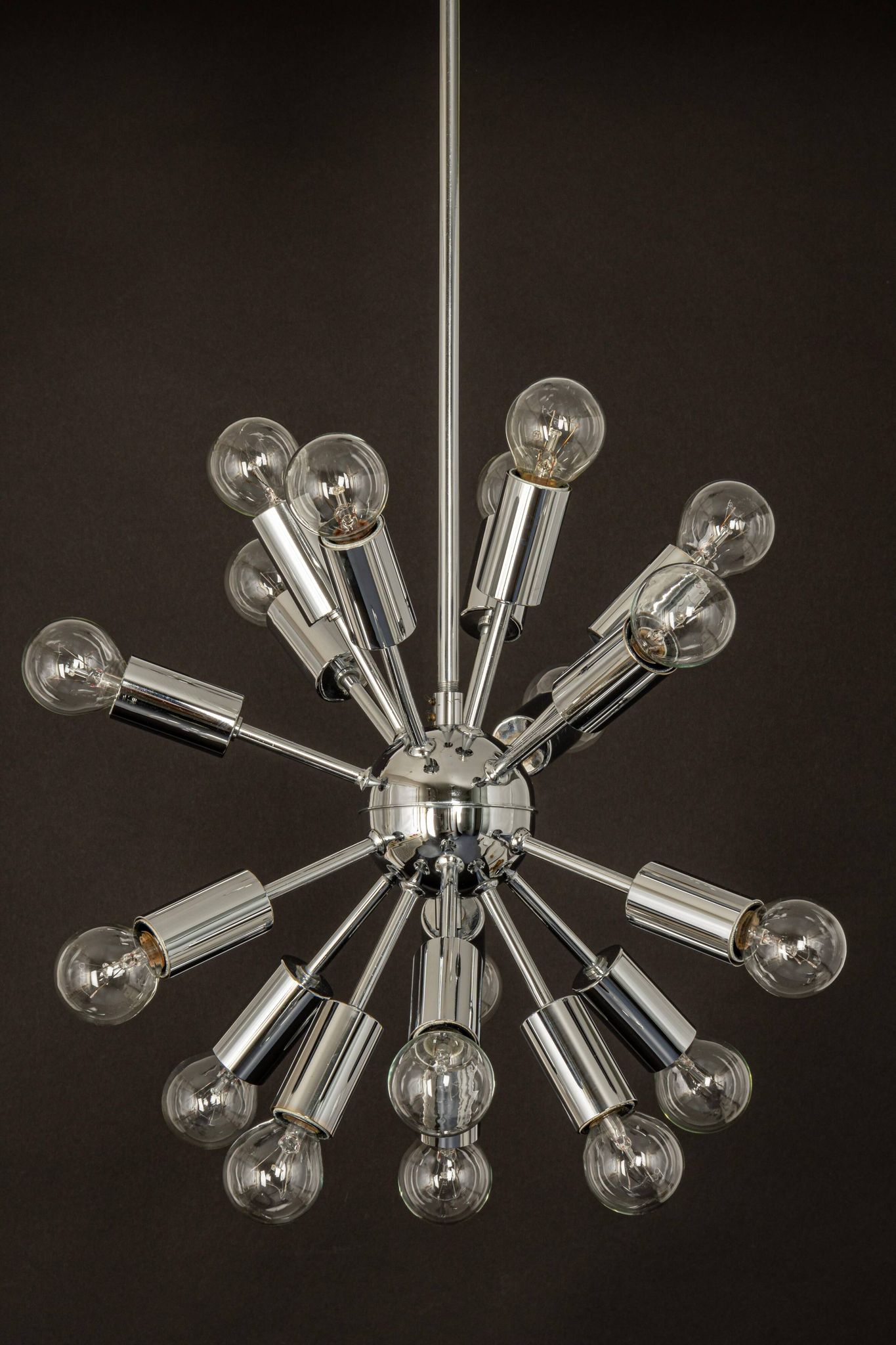 Small Atomium Sputnik space chrome pendant by Cosack, Germany, 1970s.