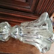 Paire de bougeoirs en verre mercurisé