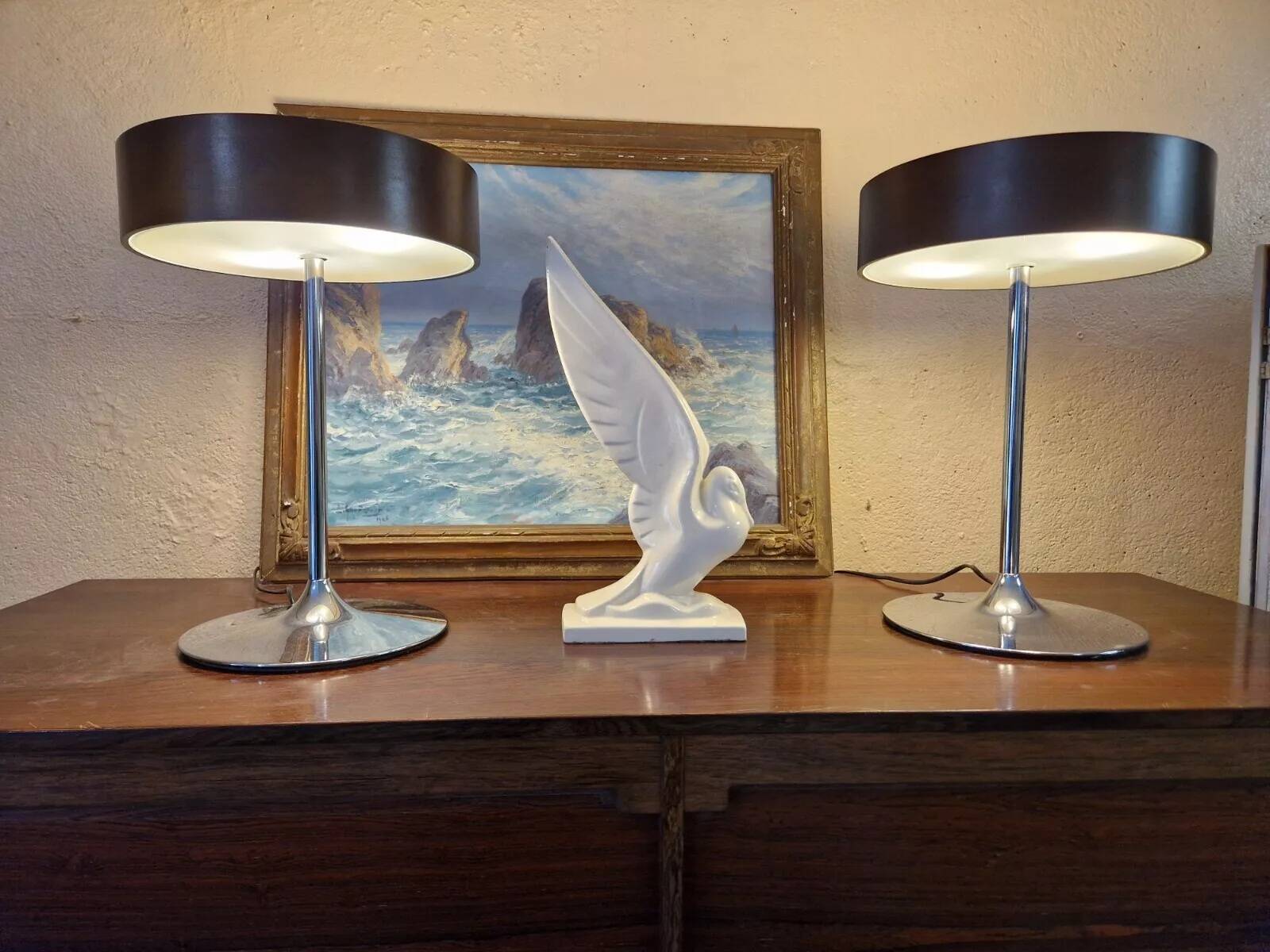 Pair of Vintage Italian Malibu Lamps 1980s