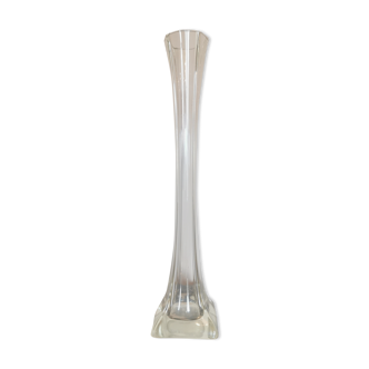 Vase soliflore art déco en verre transparent