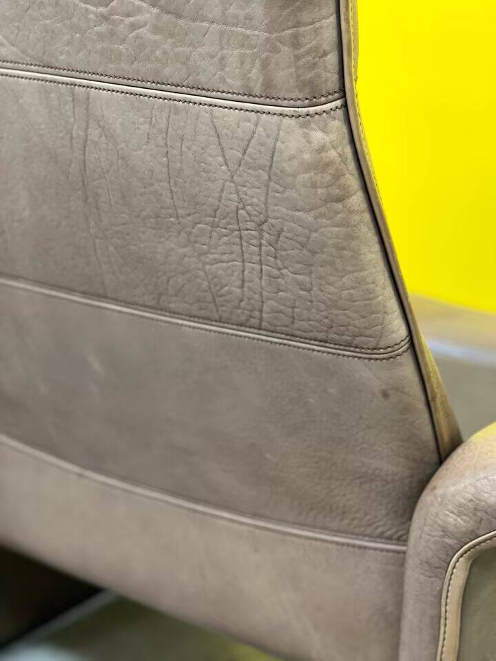 Vintage brown leather ds 50 by de sede, 1960s-1970s + stool