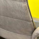 Vintage brown leather ds 50 by de sede, 1960s-1970s + stool