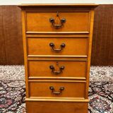 Classic English Chest of Drawers with leather inlay