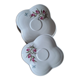 Trio of saucers porcelain with tulips