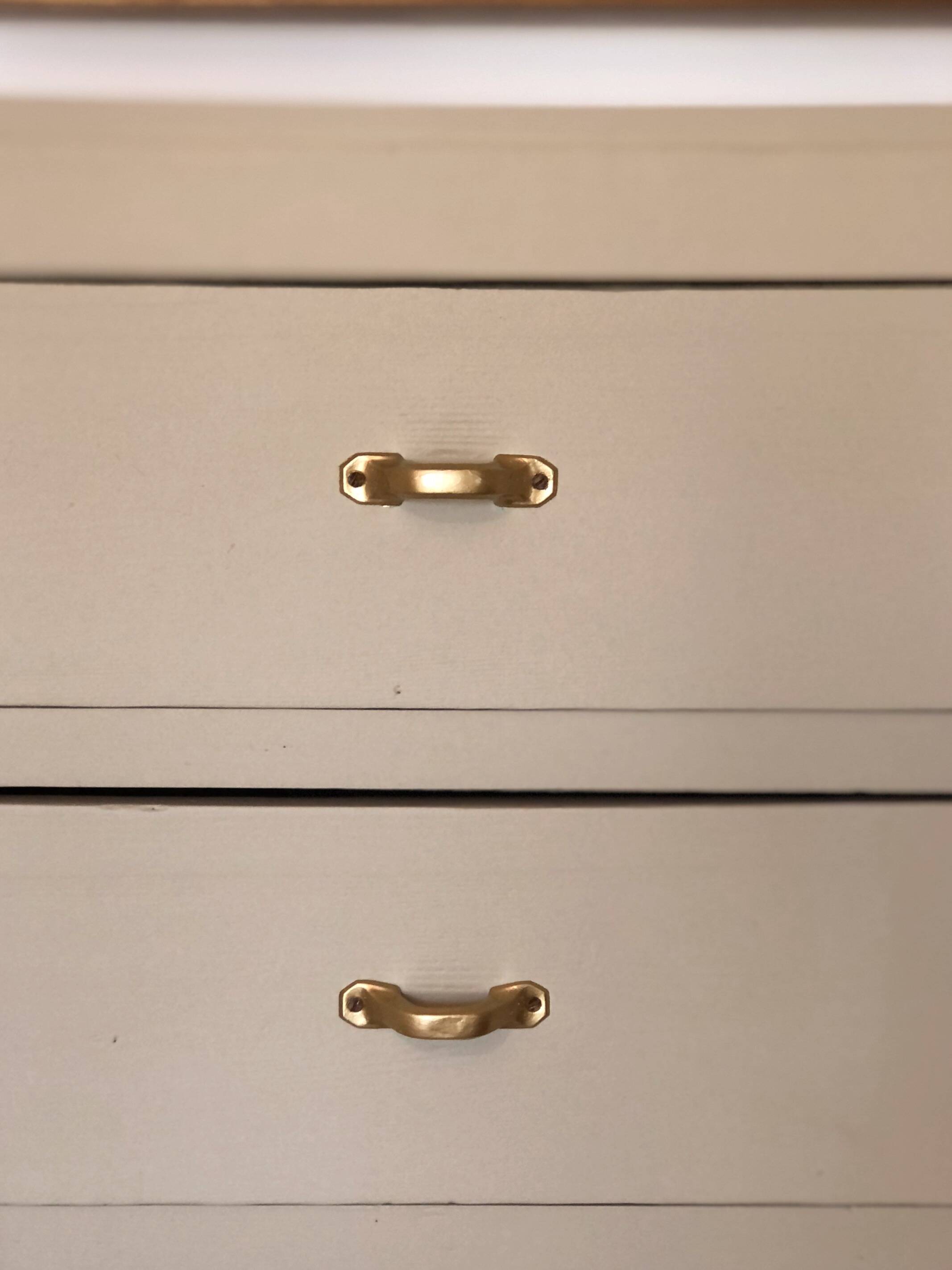 Vintage chiffonier revisited in Artichoke Cream