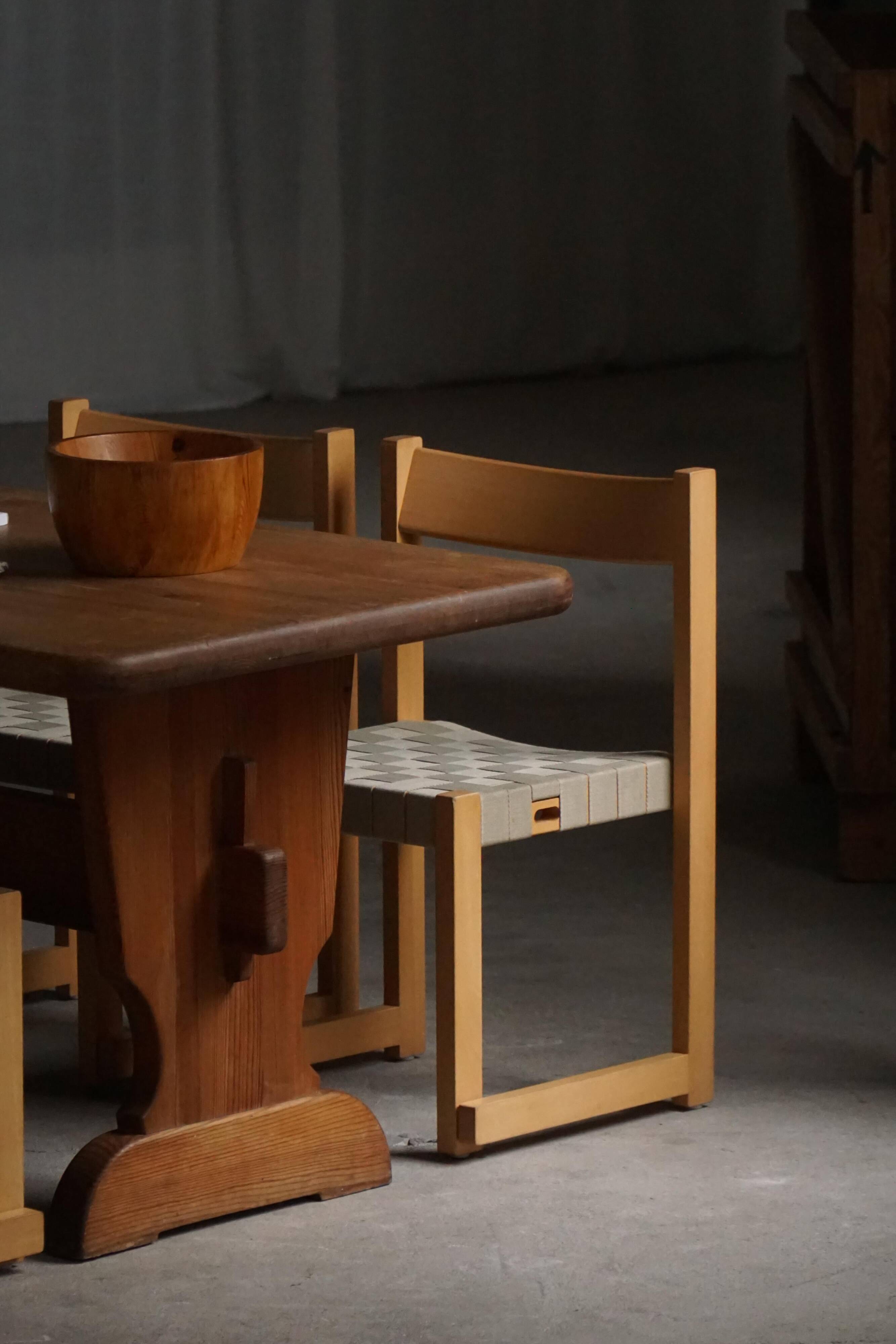 Hans J. Wegner, 'Koldinghus' chairs in beech with woven seat, set of 6, 1988