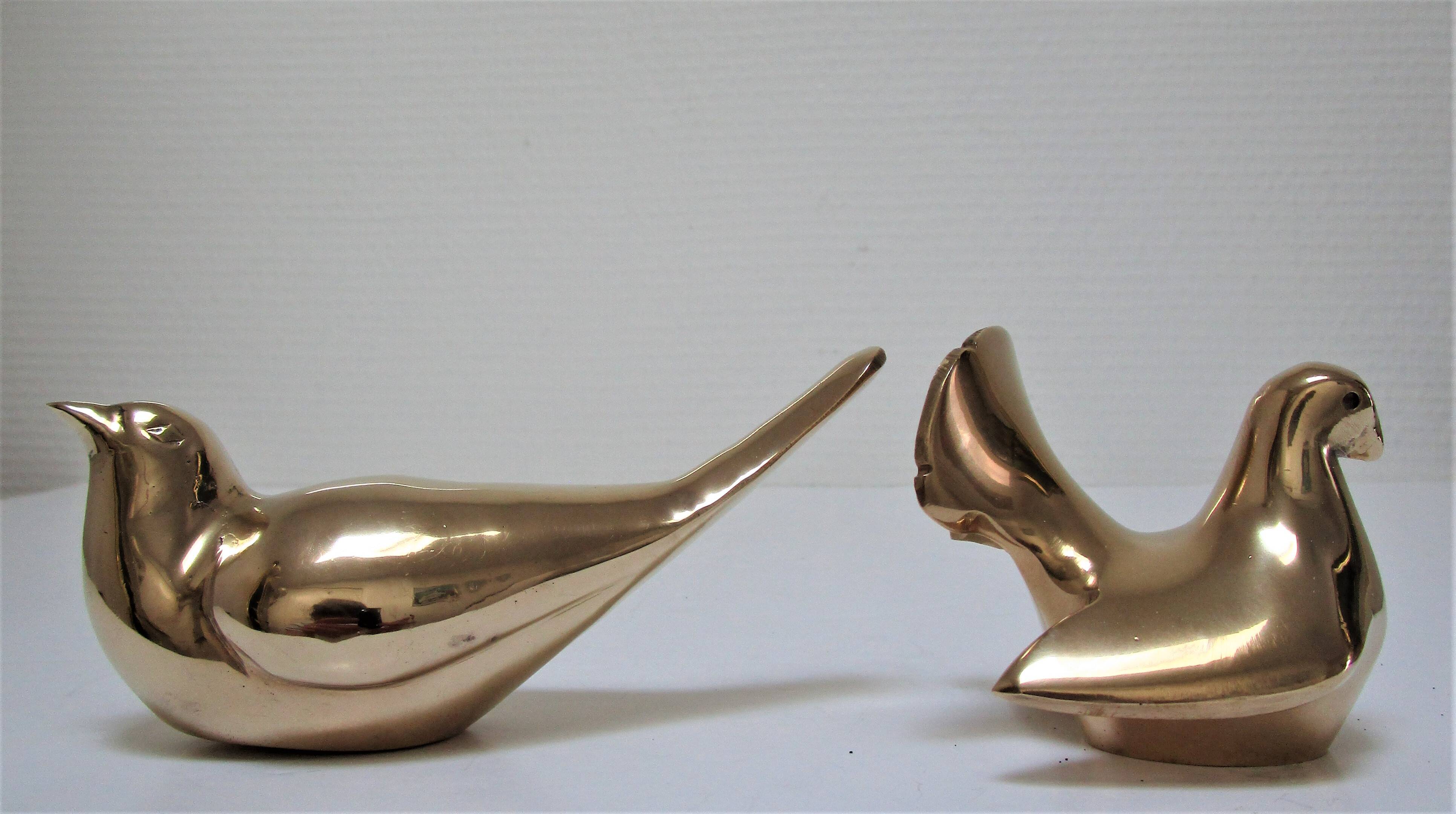 Deux oiseaux laiton massif vintage